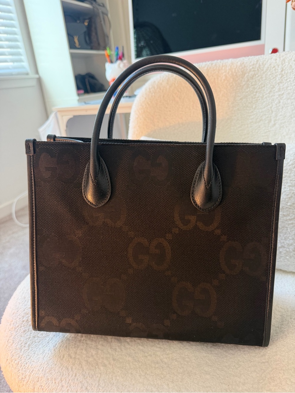 Gucci Monogram GG Jumbo Textured Tote - Picture 11 of 11